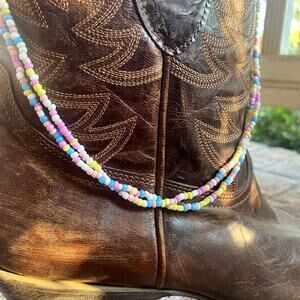 Cotton Candy seed beaded 15" necklaces